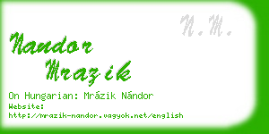 nandor mrazik business card